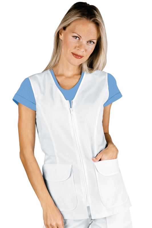 Casacca MarakaiboLa casacca Marakaibo è una camicia da donna Senza maniche bianco. Ottima per settore medico estetico sanitario e alimentare. Utilizzata come divisa da lavoro per aziende di servizi. Con cerniera e due tasche.0111000111P