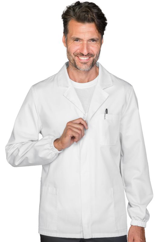 Giacca Sport zipGiacca Sport è una casacca da uomo bianco con zip. Adatta al settore sanitario