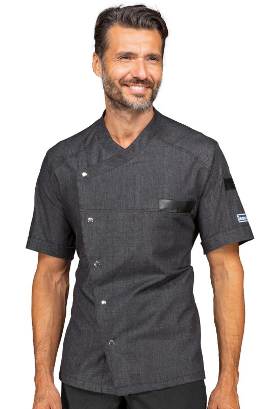 Giacca cuoco EricksonGiacca Cuoco Erickson Slim unisex a mezza manica black jeans. Ideale come divisa per uomo e donna da chef in cucina