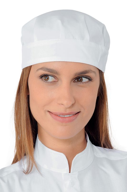 Cappello BobIl cappello Bob è un cappello da cucina bianco. Ottimo per il settore alberghiero e ristorazione. Parte della divisa da lavoro per bar