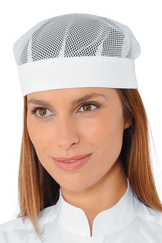 Cappello Bob con reteCappello Bob con rete bianco. Ottima per il settore alberghiero e ristorazione. Divisa da lavoro per bar